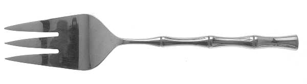 Bamboo-Bright Finish (Stainless) Medium Solid Cold Meat Serving Fork
