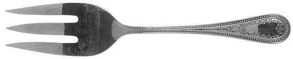 Beaded Antique-Engraved (Stainless) Large Solid Cold Meat Serving Fork