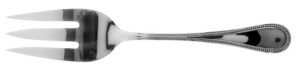 Beaded Antique (Silverplate, 1977) Large Solid Cold Meat Serving Fork by Towle Silver