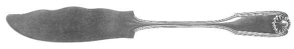 Benjamin Franklin (Sterling, 1904, T-Lion, No Mono) Flat Handle Butter Spreader