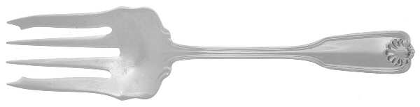 Benjamin Franklin (Sterling, 1904, T-Lion, No Mono) Small Solid Cold Meat Serving Fork