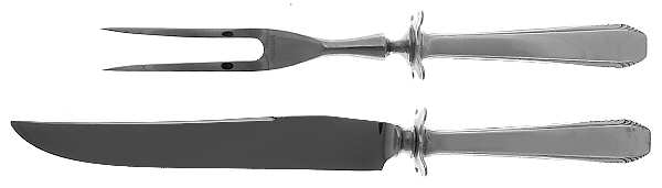 Cascade (Sterling, 1933, No Monograms) Small Steak 2-Piece Carving Set w/Stainless Blade