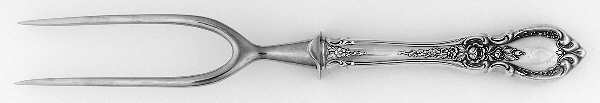 Charlemagne (Sterling, 1963) Lg Carving/Roast Fork-Stn Prong w/Sterling Guard