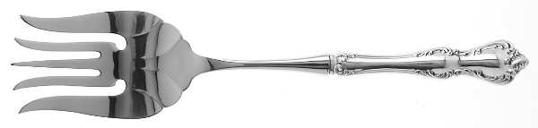 Debussy (Sterling, 1959) Large Stainless-Tine Cold Meat Serving Fork