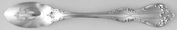Debussy (Sterling, 1959) Short Handled Olive Spoon with Pierced Bowl