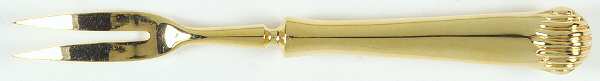 Gold Aristocrat (Gold Electroplate) Short Handle Pickle/Olive Fork