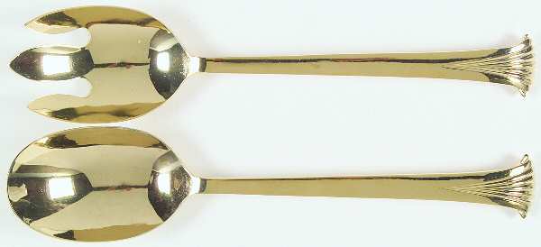 Gold Aristocrat (Gold Electroplate) Solid Oversized Serving Salad Set
