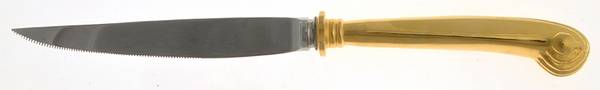 Gold Aristocrat (Gold Electroplate) Individual Pistol Handle Steak Knife