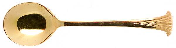 Gold Aristocrat (Gold Electroplate) Round Bowl Soup Spoon (Gumbo)