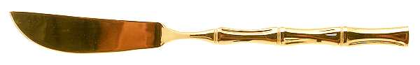 Gold Bamboo (Gold Electroplate) Flat Handle Master Butter Knife