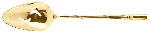 Gold Bamboo (Gold Electroplate) Pierced Tablespoon (Serving Spoon)