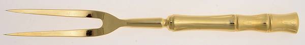 Gold Cane (Gold Electroplate) Large Stainless-Prong Roast Carving Fork
