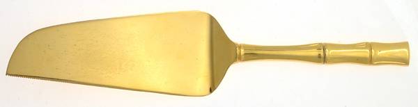 Gold Cane (Gold Electroplate) Pie and Cake Server, Solid Piece
