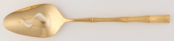 Gold Cane (Gold Electroplate) Pierced Tablespoon (Serving Spoon)