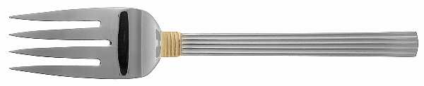 Intervale Gold (Stainless, Gold Accent) Large Solid Cold Meat Serving Fork