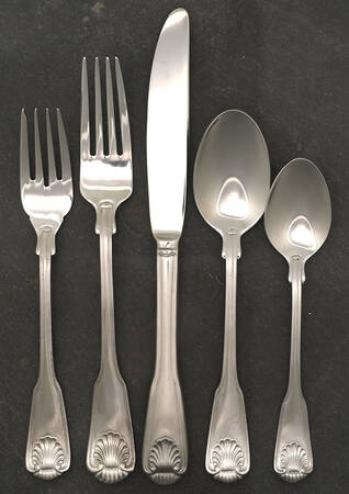 London Shell (Stainless) 5 Piece Place Setting