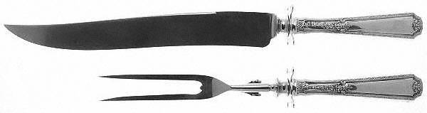 Louis XIV (Sterling, 1924, No Monograms) (2 Pc)Carving Set-Lg Stnbl/Roast w/Sterling Guard