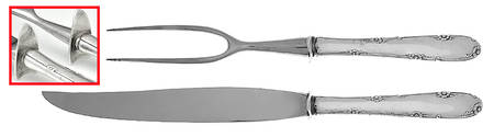 Madeira (Sterling, 1948, No Monograms) 2 Piece Small Carving Set W/ Sterling Guard