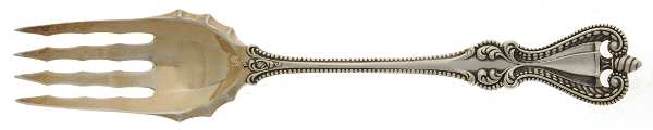 Old Colonial (Sterling, 1895, No Monograms) Small Solid Cold Meat Serving Fork by Towle Silver