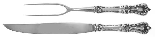 Old Colonial (Sterling, 1895, No Monograms) 2 Piece Small Carving Set W Sterling Guard