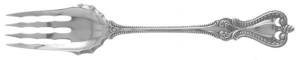 Old Colonial (Sterling, 1895, No Monograms) Small Solid Cold Meat Serving Fork by Towle Silver