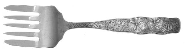 Orchids (Sterling, 1887) Large Solid Tined Sardine Serving Fork