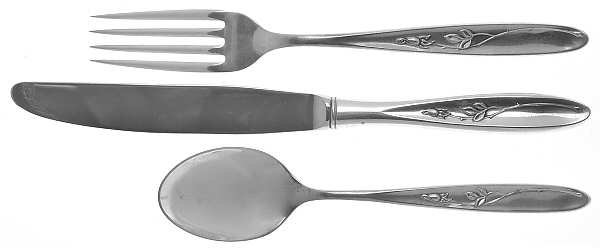Rose Solitaire (Sterling, 1954) 3 Piece Youth Set (Knife, Fork & Spoon)