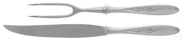 Rose Solitaire (Sterling, 1954) Small Steak 2-Piece Carving Set w/Stainless Blade
