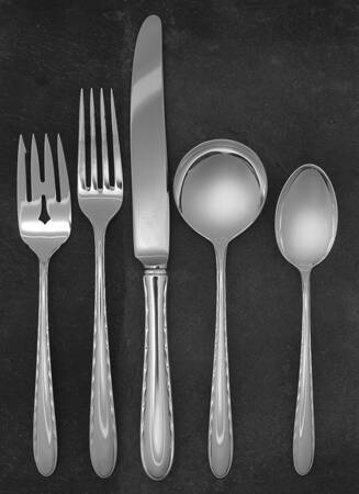 Silver Flutes (Sterling, 1941, No Monograms) 40  Piece Estate Set