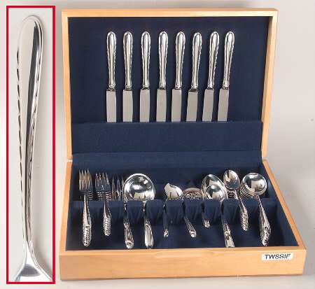 Silver Flutes (Sterling, 1941, No Monograms) 49 Piece Set