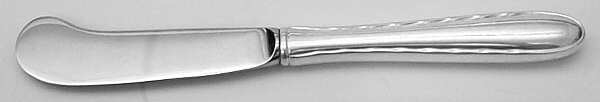 Silver Flutes (Sterling, 1941, No Monograms) Butter Spreader Hollow Hdl-Paddle/Stainless Blade