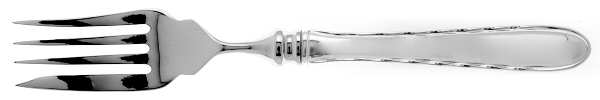 Silver Flutes (Sterling, 1941, No Monograms) Individual Hollow Fish Fork, Stainless Tines