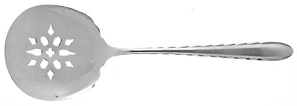 Silver Flutes (Sterling, 1941, No Monograms) Solid Bon Bon Spoon with Pierced Bowl