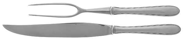 Silver Flutes (Sterling, 1941, No Monograms) 2 Piece Small Carving Set W Sterling Guard