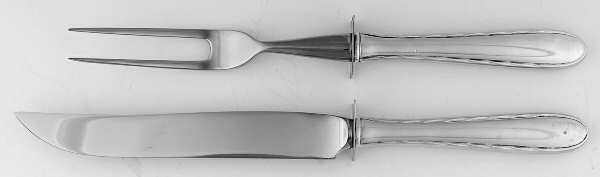 Silver Flutes (Sterling, 1941, No Monograms) Small Stainless Blade 2-Piece Steak Carving Set