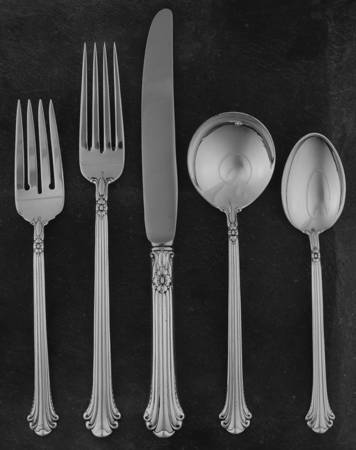 Silver Plumes (Sterling, 1939, No Monograms) 5 Piece Place Setting