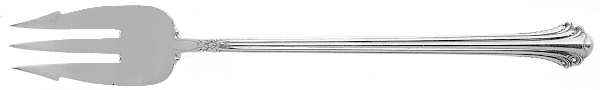 Silver Plumes (Sterling, 1939, No Monograms) Short Handle Pickle/Olive Fork