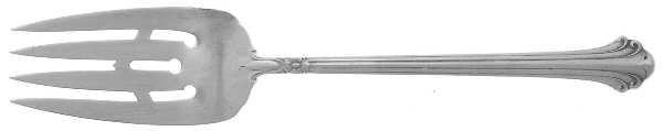 Silver Plumes (Sterling, 1939, No Monograms) Medium Solid Cold Meat Serving Fork