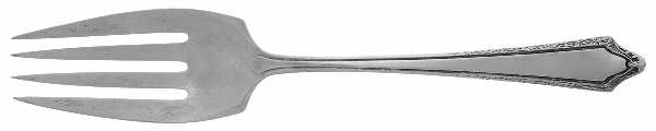 Virginia Carvel (Sterling, 1919, No Monograms) Medium Solid Cold Meat Serving Fork by Towle Silver