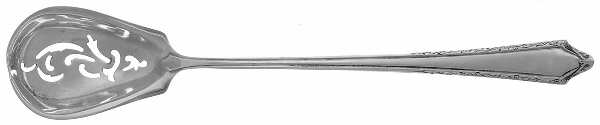 Virginia Carvel (Sterling, 1919, No Monograms) Pierced Bowl Short Handle Olive Spoon