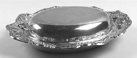 Old Master-Embossed(Silverplate, Roses-Scrolls) Double Vegetable Bowl