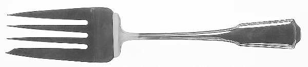 American Chippendale (Sterling) Small Solid Cold Meat Serving Fork