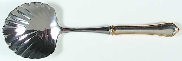 Old Newbury Gold (Sterling, Gold Acct) Casserole Spoon with Stainless Shell Bowl