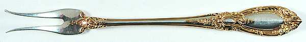 King Richard Gold (Sterling, Gold Acct) Short Handle Pickle/Olive Fork