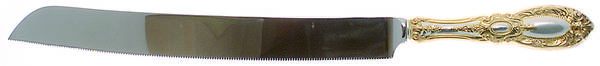 King Richard Gold (Sterling, Gold Acct) Cake Knife with Stainless Blade