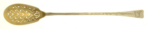 Lap-Over-Edge (Acid Etched) Monogrammed Long Olive Spoon