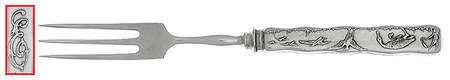 Lap-Over-Edge (Acid Etched) Individual Silverplate Prong Bird Fork