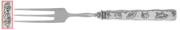 Lap-Over-Edge (Acid Etched) Individual Silverplate Prong Bird Fork