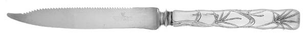 Lap-Over-Edge (Acid Etched) Orange Knife with Silverplate Blade