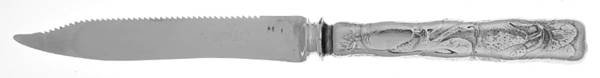 Lap-Over-Edge (Acid Etched) Orange Knife with Silverplate Blade